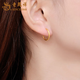 Lao Fengxiang gold halo earrings women's earrings solid gold hoop earrings Valentine's Day birthday gift for girlfriend and lover when/next day delivery-aperture earrings one pair about 0.4g