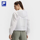 FILA 斐乐官方女装梭织外套2025秋季新款健身运动简约宽松连帽上衣 玉石白-WT L 170/88A/L