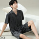 UKUHPK Pyjama Herren Sommer 2025 Sommer Dünne Kurzarmshorts Anzug für locker und größere Größe für den Verschleiß im Freien. 6625 Herrenmodell M Standard (High 165100 Jin [Jin entspricht 0,5 kg]))