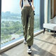 Pantalon de travail de usure de dopamine simple décontractée pour les femmes au printemps et à l'été cordon hip-hop mince-feel large pantalon de plancher