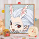 Ilusión Q Versión de Nezha: La pintura al óleo de mar del Child de Devil Child Diy Ao Bing Nezha Cartoon Animación 2025 Pintura al óleo hecha a mano Nezha J1047 20*20cm Madera maciza Marco interno Inter
