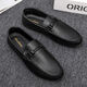 Prince Yierkang ist ein echter Modetrend Herbst Leichtes Männer lof Bean-Schuhe Einfacher koreanischer Stil Non-Rutsch-Männerschuhe kleine Lederschuhe D878 Black 39