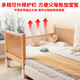 Binby Liftable Buchenholz Holz Spleißbett Krippe erweitertes Spleißen großes Bett Kinderbettbettbettbett drei Leitpläne + 5 cm Kokosnussbraun (Höhe einstellbar) können heben und Länge 200 breit 60 hoch 35 [60 Leitplanke]