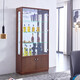Xinquanyou 2025 Dernier salon moderne simple armoire à vin côté télévision mural à mur avec armoire à écran de verrouillage à double ouverture en verre d'installation en verre profond noix 695 # porte double