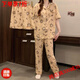山头林村拉布布睡衣女款夏季韩版奶乎乎可爱短袖长裤三件套装家居服 KK-14128优质三件套 M 码建议80-100斤