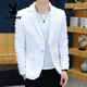 Playboy (PLAYBOY) suit jacket men's spring and autumn hairstylist slim nightclub handsome small suit Korean style trendy raw edge design top Gray L Recommended weight 110-125 Jin Jin equals 0.5 kg