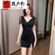 Robe de boîte de nuit Zhewei pour la robe de boîte de nuit pour femmes pour femmes Deep V robe massage foot-pied Technicien de travail de travail de travail sexy hanches 3882 Black XL suggère 115-125jin [Jin est égal à 0,5 kg]