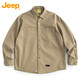 JEEP Jeep shirt men's long-sleeved spring and autumn casual workwear high-end jacket shirt men's military green L