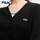FILA official women's braided jacket 2025 autumn new fashion casual and comfortable V-neck sweater cardigan, black - BK 2XL 180/96A/XXL