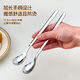 Ward Baihui food grade extended handle rice feeding spoon 316 stainless steel baby spoon baby learning to eat training spoon complementary food spoon 316 extended handle baby feeding spoon four pack