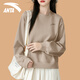Anta Sweatshirt for Women 2025 Autumn New Loose Slim Round Neckless Sangeve Long Sleeve Top Camiseta de base pequeña 7706-January Moon Shadow M 160