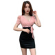 Pierre Cardin Nachtclub Arbeit Kleidung sexy Kleid KTV Kleid Massage Fußbadetechniker Arbeit Kleidung Hüftrock 3882 Schwarz M suggeriert 95-105jin [Jin ist gleich 0,5 kg]