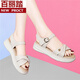 Estilo casual de estilo belle Sumro Sandalias Mother Sandalias para mujeres Sandalias gruesas de suela gruesa sin deslizamiento Sandalias de suela gruesas zapatillas de verano 7170 beige 35