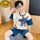G.Duckkids Boy Pajamas Niños Summer Summer delgado algodón puro Traje de manga corta Niños de tamaño mediano de 12 años ropa de verano de moda DW-826 Little Amarillo Duck [algodón] 100 8 tamaños recomendados 90-100 cm de peso 2