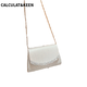 CALCULAT/KEEN European and American fashion new luxury party bag shiny silver pleated diamond clutch bag diagonal strap bag 159 silver