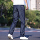 Kangaroo thin jeans men's summer loose straight ice silk business pants men's elastic dad casual trousers 9763 ice silk black 3XL -34/(140-165Jin[Jin equals 0.5 kg])