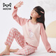 Cat Man Children's Pyjamas Girls Spring and Automne Cotton Pure Cotton Children's Long à manches moyennes Vêtements à domicile pour enfants Huahua Baitu 140