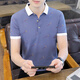Muji com Mujis selbe Sommer-Herren-Revers-Kurzärmer-T-Shirt Trendy Casual Herren-Hemd mittleren Alters mittleren Alters mit halbem Ärmeln.
