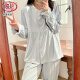 LangSha (LangSha) high-end confinement and pure cotton after taking pregnant women pajamas to breastfeed and breastfeed, sweat-absorbing May 6 thin style 3527-with chest pad/removable L [Suggested 90-115Jin [Jin equals 0.5 kg]]