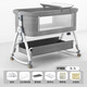 Crib removable portable baby cradle bed foldable multi-function bb bed newborn children splicing large bed Morandi gray + factory configuration basic model