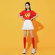 Jazz Dance Costume Cheerleading Costume Women's Suit Dancing Korean Women's Team Suit Adult Middle School Students' Performance Costume 9889 Red + 569 Pants + E M Recommended 90-105Jin [Jin equals 0.5 kg]
