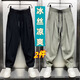Que Sheng Summer New Cotton und Leinen extrem dünn atmungsaktive, hängende Casualhosen für die trendy losen, geradlinigen Haruna-Karottenhose Khaki + Green [zweiteiler] XL [Empfohlen 115-130jin [Jin gleich 0,5 kg]]