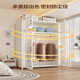 简易衣柜卧室家用出租房用组装金属全钢架新款衣橱小户型收纳柜子 PC对开门衣柜800*500*1585