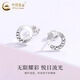 China Gold (CHINA GOLD) PT950 platinum simple round earrings for women, high-end light luxury niche platinum round earrings birthday gift for girlfriend PT950 platinum simple round earrings about 2.2g