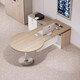 YUSONG computer table doctor clinic desk laboratory operation table pharmacy diagnosis and treatment table office desk table 1.4 meters solid wood color special shape + warm white - electroplated feet