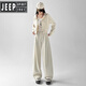 JEEP SPIRIT casual sports suit for women Spring and Autumn 2025 new hooded sweatshirt straight slim sweatpants high-end two-piece set Navy blue [single pants regular style] [XL (120-140Jin [Jin equals 0.5 kg])