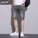 JEEP SPIRIT牛仔短裤男夏季薄款水洗五分裤潮流百搭弹力休闲中裤子男 867-1黑灰 28 (2尺1)