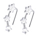 COISEpt950 Platinum Earrings for Women Platinum Earrings Sparkling Wishing Star Earrings Wedding and Birthday Gifts for My Girlfriend and Wife Wishing Star Earrings - Single - Left Ear