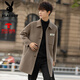 Playboy (Playboy) Wollmantel für Männer mit mittlerer koreanischer Art überknee doppelseitig Wollmantel Winter Dicke Windbreaker High-End Green-Green S