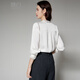 Late White New Product 2025 Autumn Style Elegant Shirt Fashion Lace Collar V-Neck Commuting Shirt Women White L