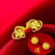 BMOI Old Phoenix 999 pure gold pure gold earrings for youthful appearance, let a hundred flowers blossom and four-leaf clover love earrings for mom. The more the merrier, the more lilies + four-leaf clover earrings Lao Feng 1.56