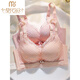 Sous-vêtements modaux Style mince d'été pour les petits seins des femmes tasse de trou respirant sans marques et sans anneau en acier latex coton rassemblant un soutien-gorge simple [2 morceaux] Gris Purple + HEAR POLTE POUDRE 80A 36