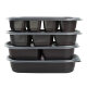 Nueva caja de almuerzo desechable Rectangular Japanese Box Box Caja de comida rápida Caja de comida de sushi Partition de plástico SZ1047 Grid doble con tapa 550ml 500 sets