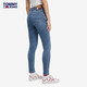TOMMY JEANS女装时尚破洞旗标绣片紧身显瘦弹力水洗牛仔裤DW0DW13784