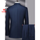 Playboy Worsted Wool Cashmere Mulberry Silk Suit Men's Slim Plaid Business Suit Work Formal Men's Jacket Blue XL 180