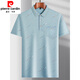 皮尔卡丹（pierre cardin）中年男士翻领短袖t恤爸爸装夏季薄款polo衫中老年冰丝半袖男老人T 冰丝-9851 灰色 真口袋 M 48/165