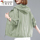 Woodpecker sunscreen clothes for women in summer thin 2025 new fashionable middle-aged mother sunscreen clothes loose large size jacket purple 685# XL suitable for 120-135Jin [Jin equals 0.5 kg]