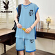 Playboy (PLAYBOY) ice silk sleeveless T-shirt boy 12-15-year-old teenager student quick-dry basketball uniform 13 children's vest sports suit 6636 blue (vress + shorts) quality assurance L 100-120Jin [Jin equals 0.5 kg]