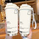
Yonghuan cute ghost thermos cup high-looking student stainless steel portable new double-drinking coffee men and women straw water cup BXAB13796 ghost blue + with lanyard stainless steel