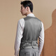 Angel Bird Men's Suit (Vest) Casual Plaid Single-breasted Collarless Vest EBM223232U Gray 48A
