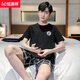 恒源祥睡衣男士夏季棉质短袖加大码薄款宽松中青年休闲家居服套装可外穿 9928【H系列男短袖短裤套装】 L 【100-125斤】