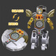 Deformable Robot Fingertip Gyro Mecha Deformed Robot Mechanical Gyro Mechanical Gyro Decompression Rotating Children's Toys Robot Finger Gyro [Random Color]