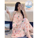 
CaileiKelai nightgown for women in summer with breast pads ice silk cool suspender pajamas summer ladies sweet and cute home clothes spring and autumn 3888 [Not removable chest pad] M [75-100Jin [Jin equals 0.5 kg]]