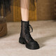 Woodpecker Hollow Martin Boots Spring and Autumn Thin Mesh Boots New Thick Heel Thick Sole Mesh Sandal Boots Summer Breathable Short Boots Black 39