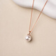 Tahitian Australian White Pearl Pendant 18K Gold Diamond Saltwater Pearl Necklace Australian White Pendant 9-10mm+925 Silver Chain