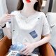 Pierre Caidin Pure Cotton blanc T-shirt à manches courtes pour femme T-shirt à imprimé lâche polyvalent pour femmes Top 5009 # Orange S Convient pour 80-99jin [Jin est égal à 0,5 kg]